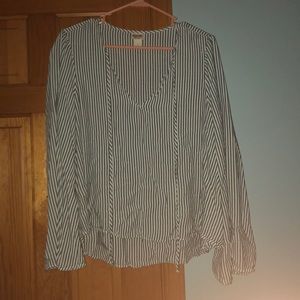 Mossimo bell sleeved striped top